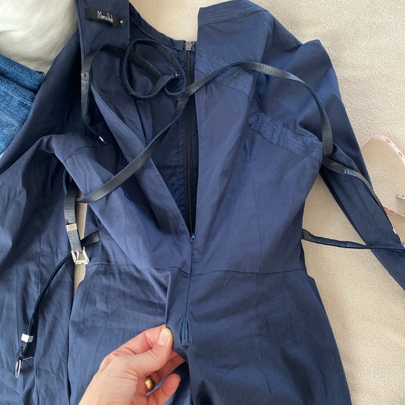 Marios Schwab Navy Belted Dress - Picture 16 of 16